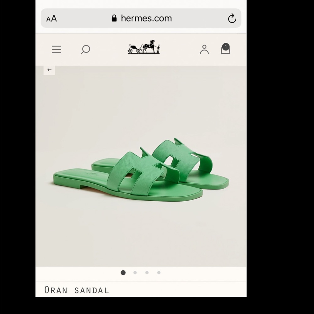 Hermès Green Oran Sandals